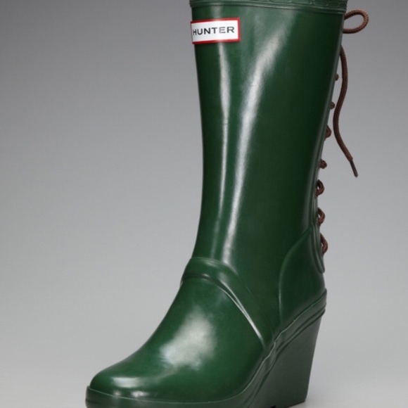 Hunter Verbier Rain Boot Green Wedge 